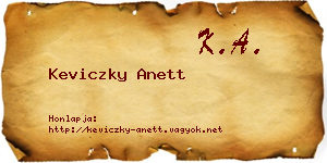 Keviczky Anett névjegykártya