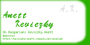 anett keviczky business card